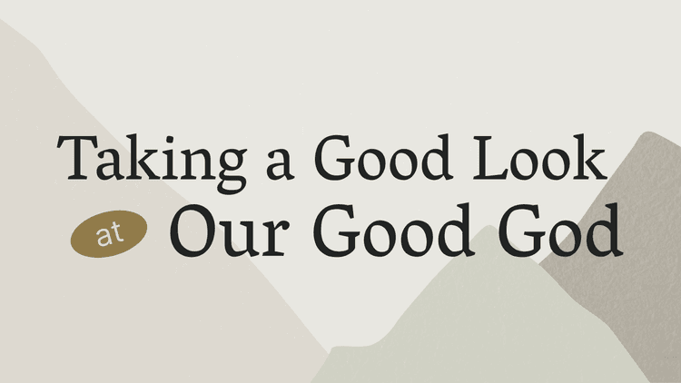 Taking a Good Look at our Good God Taking a Good Look at our Good God